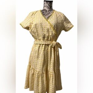 Gibson Latimer Yellow Midi Spring time Dress